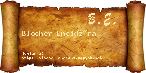 Blocher Enciána névjegykártya